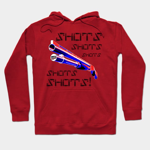 Shots with the Shotgun, v. Blk Bullet Text Hoodie by punchado